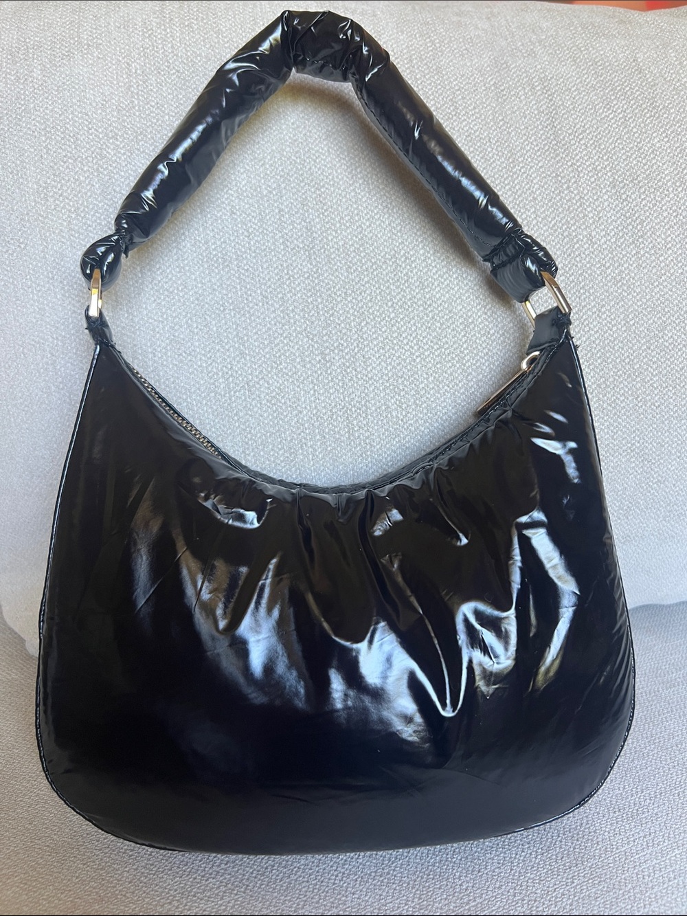 A NEW DAY Black Patent latex Shoulder Bag - Women's Fashion Hobo